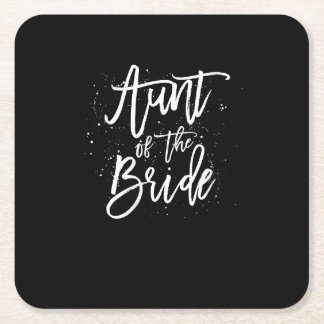 womens aunt of bride simple bridal shower wedding square paper coaster