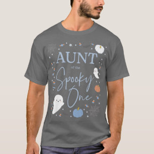 Womens Aunt of the Spooky One First Birthday Blue T-Shirt