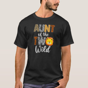 Womens Aunt of the Two Wild Baby Lion 2nd Birthday T-Shirt