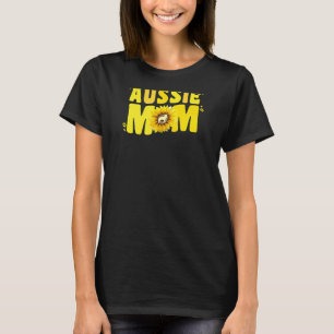 Womens Australian Shepherd Mom Sunflower Aussie Mo T-Shirt