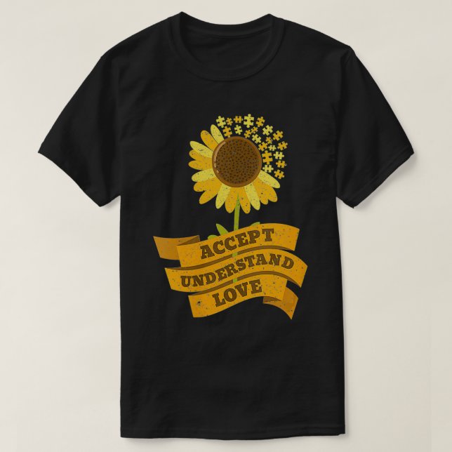 Womens Autism Awareness Gift Accept Understand Lov T-Shirt (Design Front)