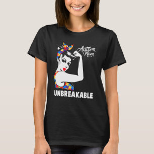 Womens Autism Mom Unbreakable  Autism Awareness Da T-Shirt