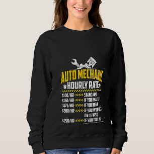 Womens Auto Mechanic Hourly Rate Funny Boat Diesel Sweatshirt