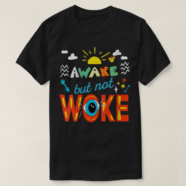 Womens Awake Not Woke  Gift VNeck  T-Shirt (Design Front)