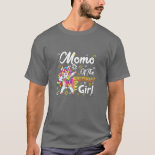 Womens Awesome Dabbing Unicorn Birthday Momo Famil T-Shirt