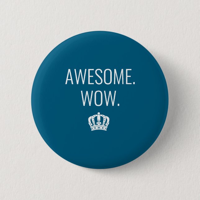 Womens Awesome Wow Funny Quote V-neck  2 Inch Round Button (Front)