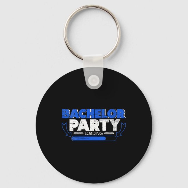 Womens Bachelor Loading Groom Bride Party Funny V- Keychain (Front)