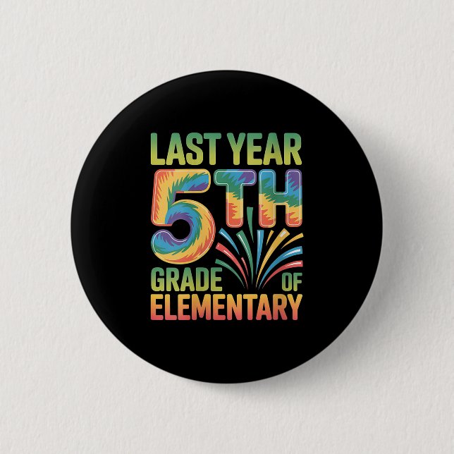 Womens Back To School Hello 5th First Day Of Fifth 2 Inch Round Button (Front)