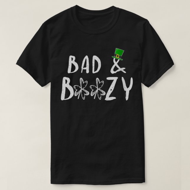 Womens Bad And Boozy for Beer Lover St Patricks Da T-Shirt (Design Front)