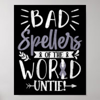 Womens Bad Spellers Of World Untie Funny Dyslexia