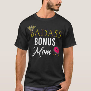 Womens BADASS Bonus Mom From Son Cute VNeck T-Shirt