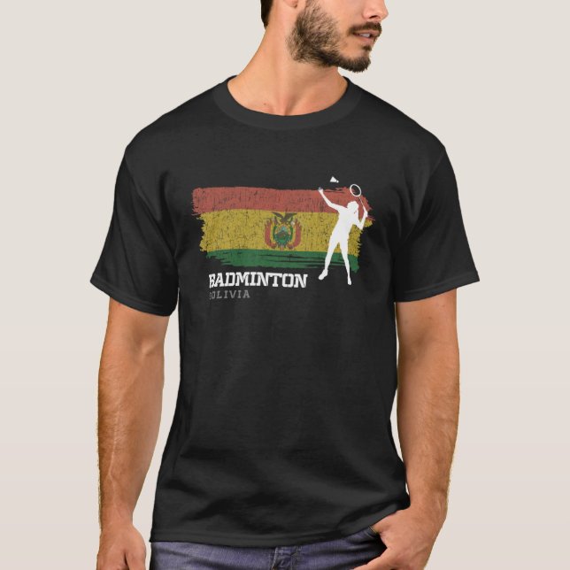 Womens Badminton Bolivia Net Games Player Badminto T-Shirt (Front)