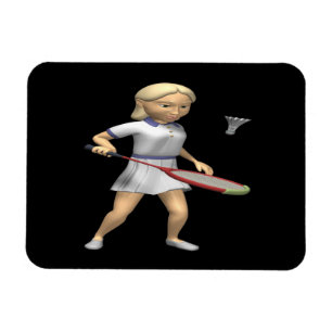 Womens Badminton Magnet