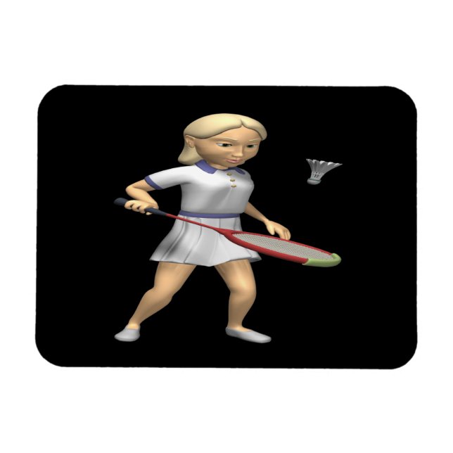 Womens Badminton Magnet (Horizontal)