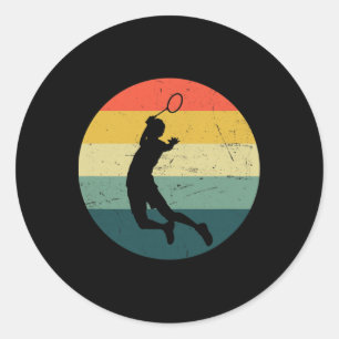 Women's Badminton Player Badminton Classic Round Sticker