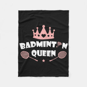 Womens Badminton Queen Shuttle Badminton Lover  Fleece Blanket