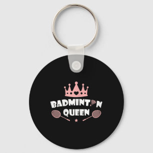 Womens Badminton Queen Shuttle Badminton Lover Keychain