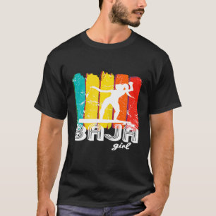 Womens Baja Surf Girl  Retro Vintage Northern Baja T-Shirt