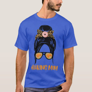 Womens Baking Mom Messy Bun Hair Mother's Day  T-Shirt