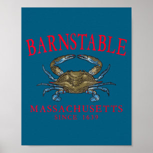 Women's Barnstable Machusetts Crab Town Since 16&# Poster