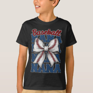 Womens Baseball Nana Coquette Bow Game Day Sport F T-Shirt