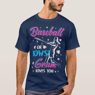 Womens Baseball Or Bows Gram Loves You Gender Reve T-Shirt
