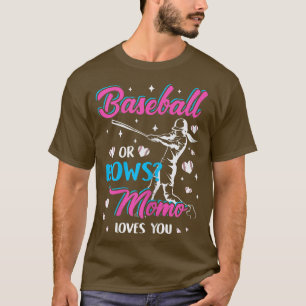Womens Baseball Or Bows Momo Loves You Gender Reve T-Shirt