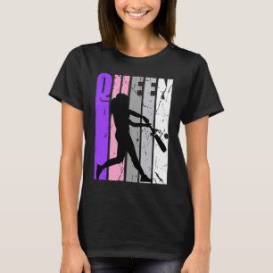 Womens Baseball Queen Birthday Keep Training Grey T-Shirt