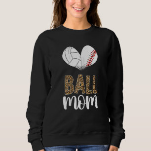 Womens Baseball Volleyball Mom Women Volleyball Ba Sweatshirt