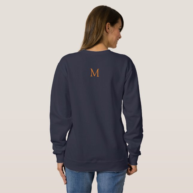 Women's Basic Navy Blue Sweatshirt Template (Back Full)