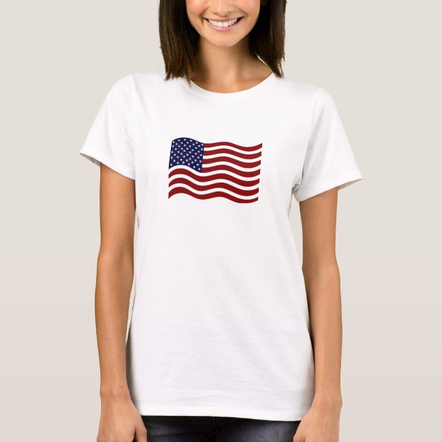 Women's Basic T-Shirt - American Flag (Front)