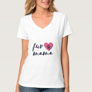 Women's Basic V-Neck T-Shirt, fur mama T-Shirt