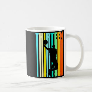 Womens basketball 13th birthday boy mens dad retro coffee mug
