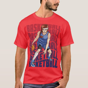 Womens Basketball I Play Like A Girl Female Dribbl T-Shirt