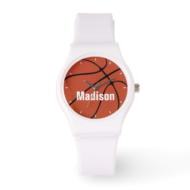 Women's Basketball Player/Coach Custom Text Sports Watch (Front)