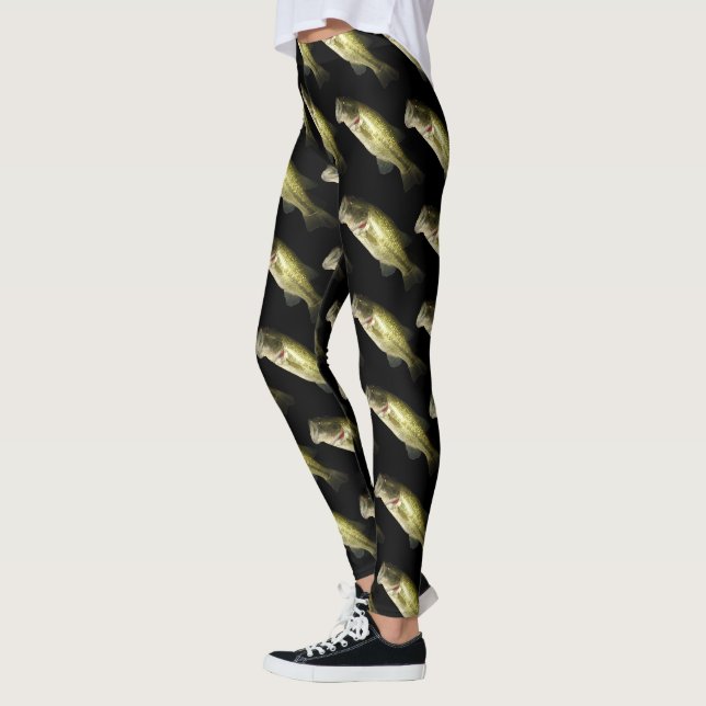 Women's Bass Fishing Apparel Custom Leggings (Left)