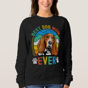 Womens Basset Hound Best Dog Mom Ever Mom Sweatshirt