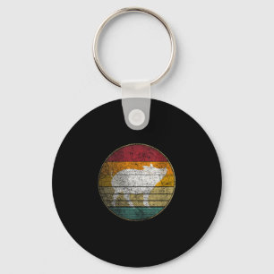 Women's bbq pig - vintage birthday mother's keychain