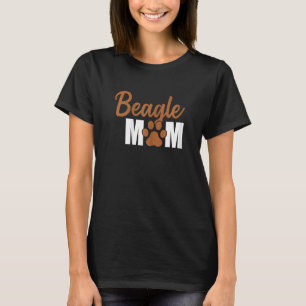 Womens Beagle Mom Pawprint T-Shirt