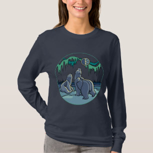Women's Bear Art T-shirt Polar Bear Ladies Shirts