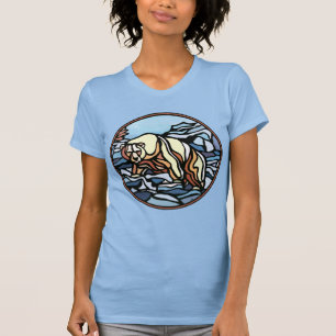 Women's Bear Art T-shirt Polar Bear Lady's Shirts