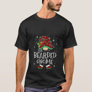 Womens Bearded Gnome Red Plaid Matching Family Chr T-Shirt
