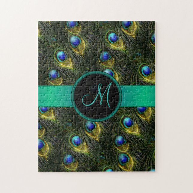 Women's Beautiful Fantasy Sparkly Peacock Feather Jigsaw Puzzle (Vertical)