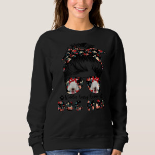 Womens Bedlington Terrier Dog Mom Messy Bun Hair G Sweatshirt