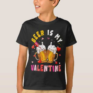 Women's Beer Is My Valentine Hearts Matching Drink T-Shirt