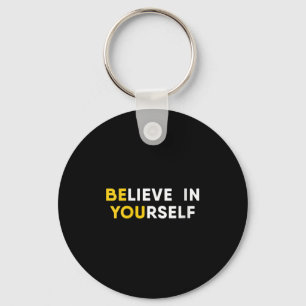Womens Believe In Yourself Motivation Quote V-neck Keychain