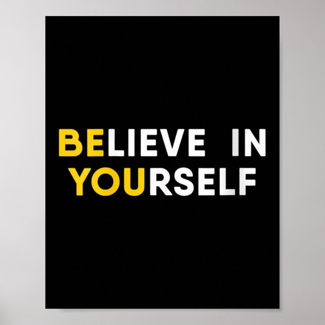 Womens Believe In Yourself Motivation Quote V-neck Poster (Front)