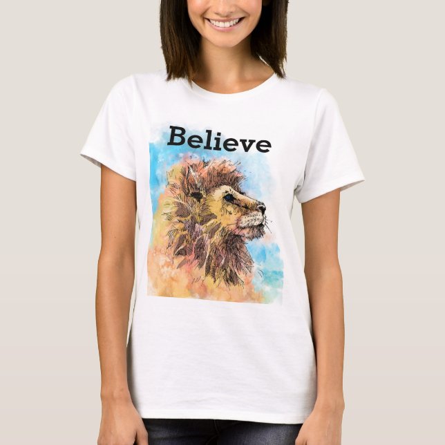Women's Believe Inspirational T-Shirt (Front)
