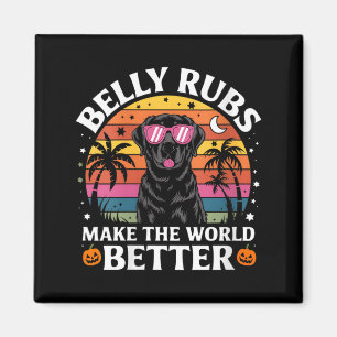Womens Belly Rubs Make The World Better Black Lab Magnet