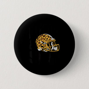 Women's Bend &amp; Snap Leopard Print Helmet Footb 2 Inch Round Button